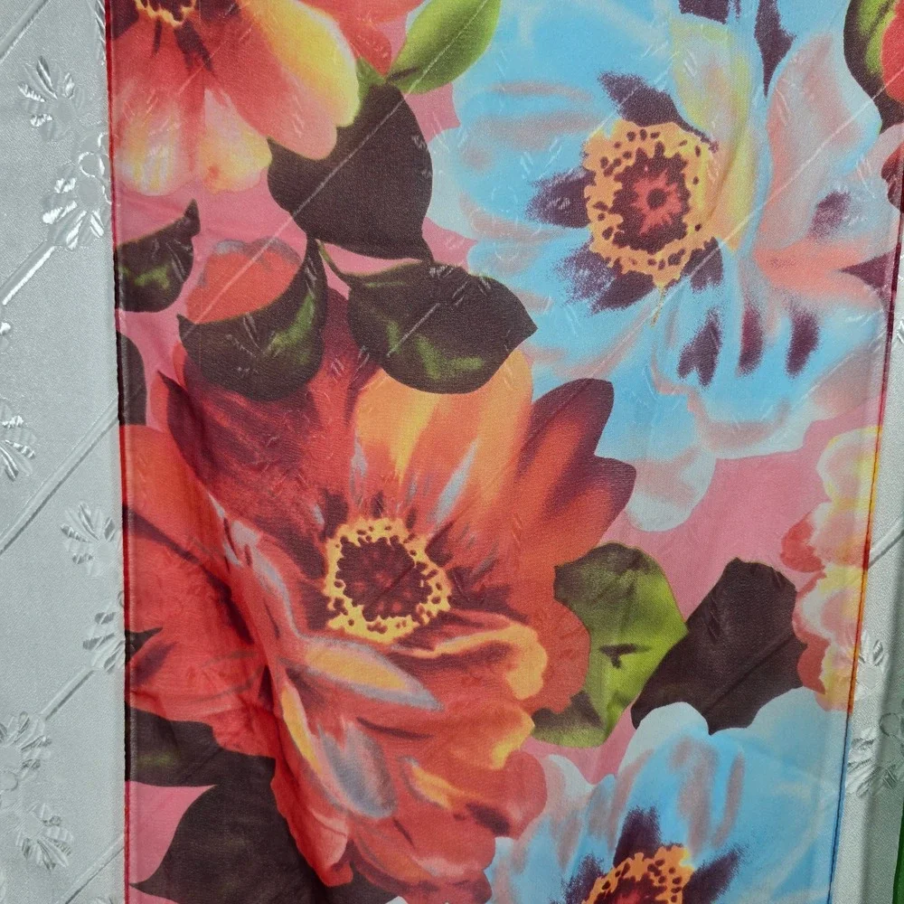 Sheer Scarves Lot of 5 Floral Geometric Print‎ Accent Woman Fashion Accessories